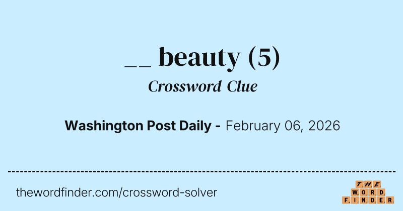 __ beauty crossword clue image