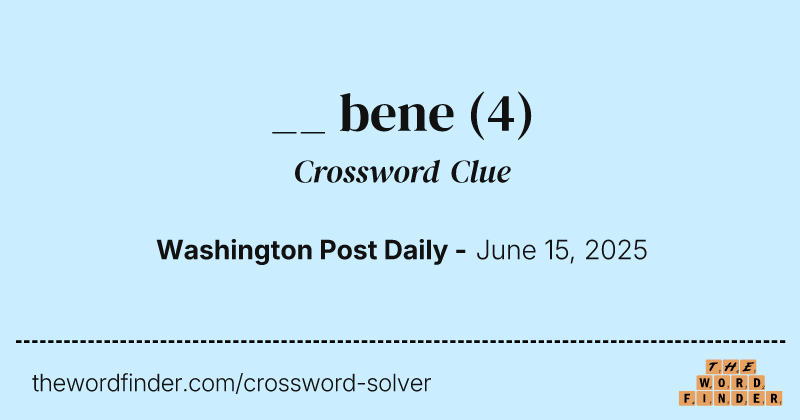 __ bene crossword clue image