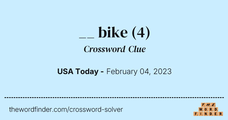 __ bike crossword clue image