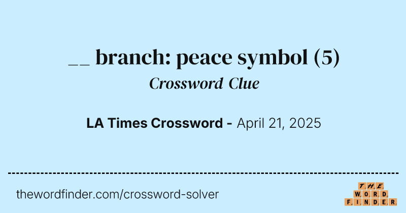 __ branch: peace symbol crossword clue image