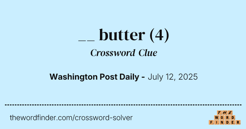 __ butter crossword clue image