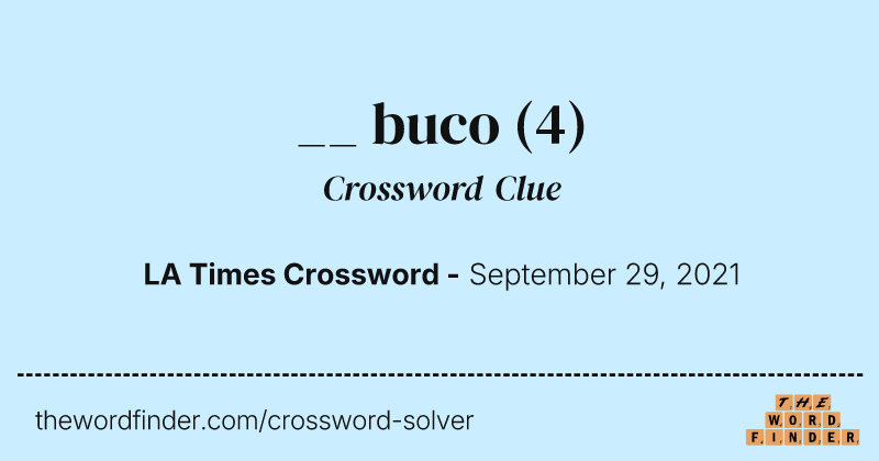 __ buco crossword clue image
