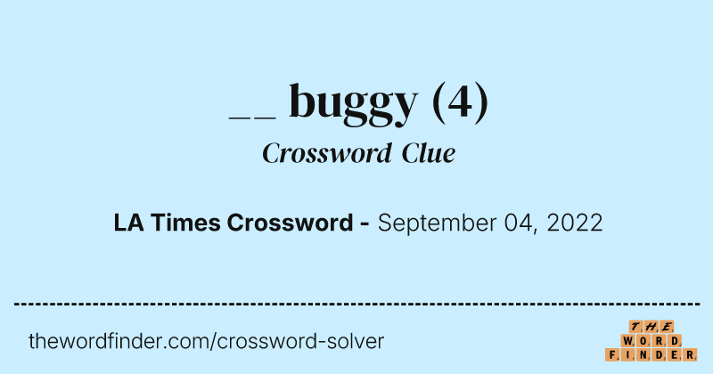 __ buggy crossword clue image