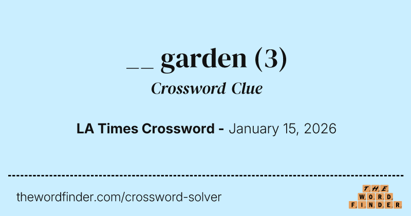 __ garden crossword clue image