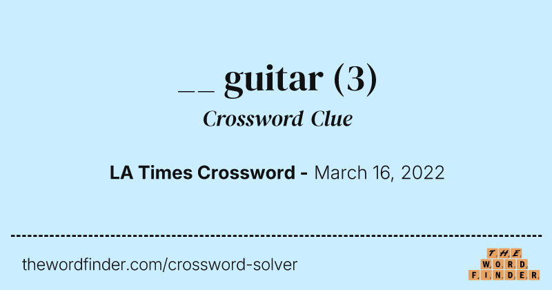 __ guitar crossword clue image
