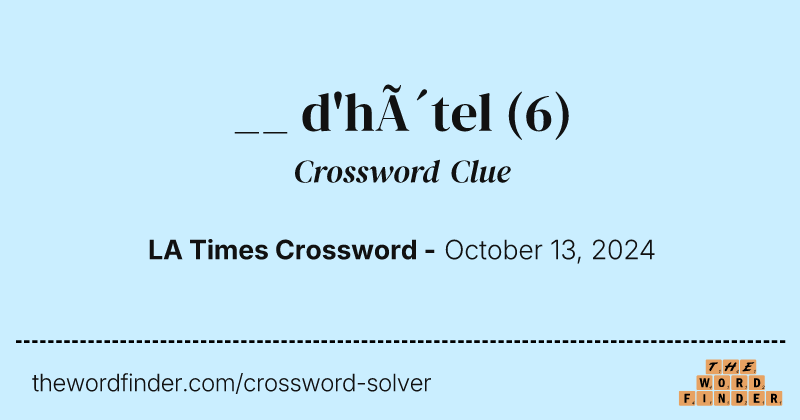 __ d'hôtel crossword clue image