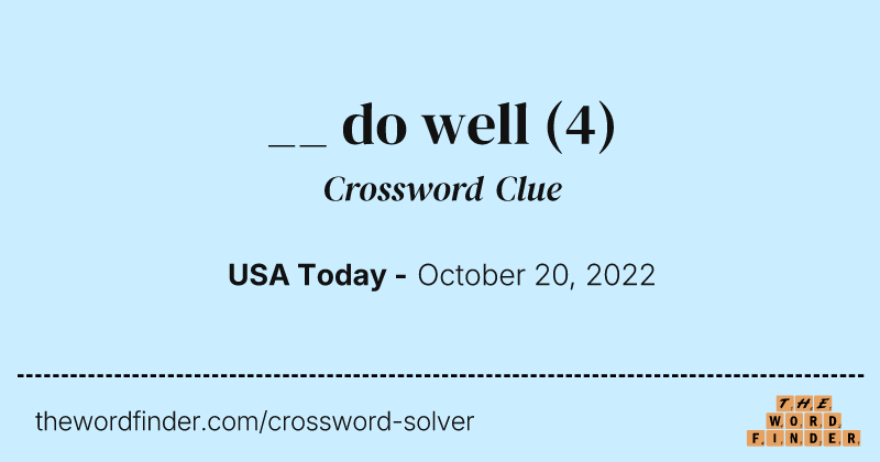 __ do well crossword clue image