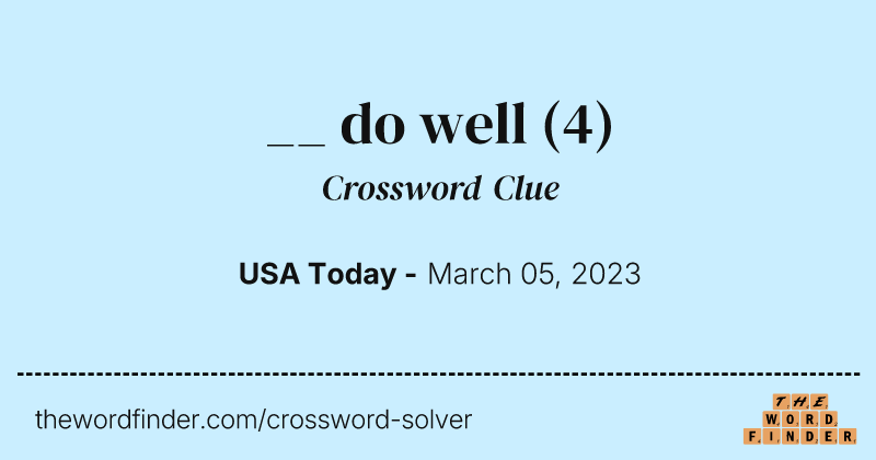 __ do well crossword clue image