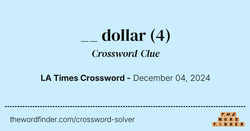 __ dollar crossword clue image