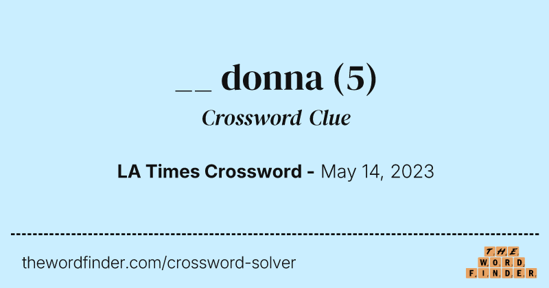 __ donna crossword clue image