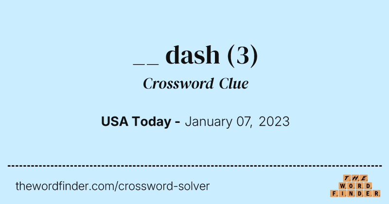 __ dash crossword clue image