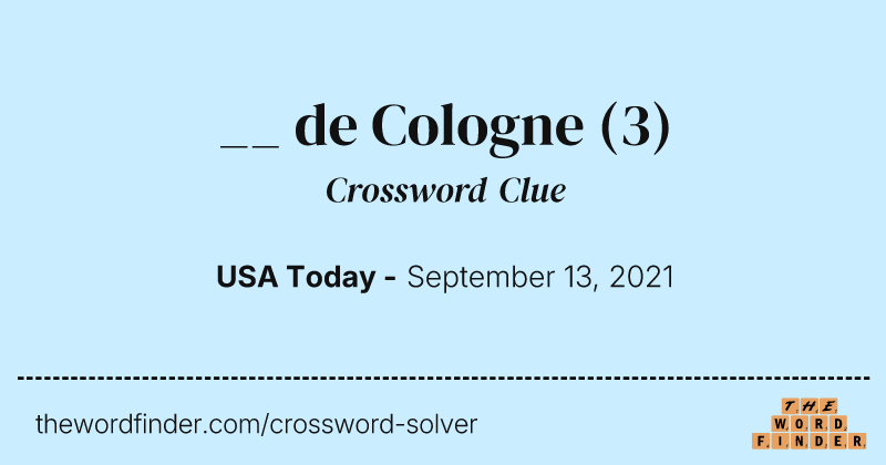 __ de Cologne crossword clue image