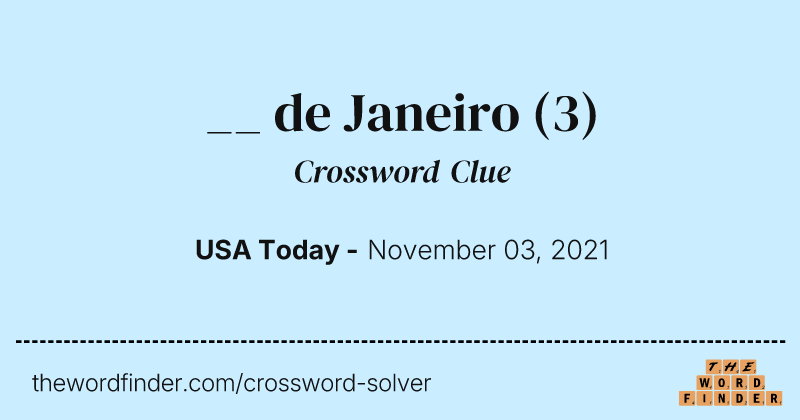 __ de Janeiro crossword clue image