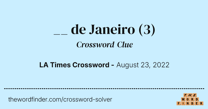 __ de Janeiro crossword clue image