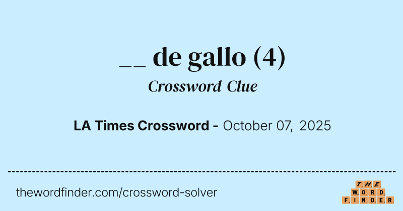 __ de gallo crossword clue image
