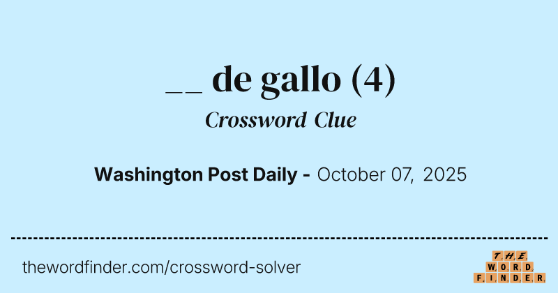 __ de gallo crossword clue image