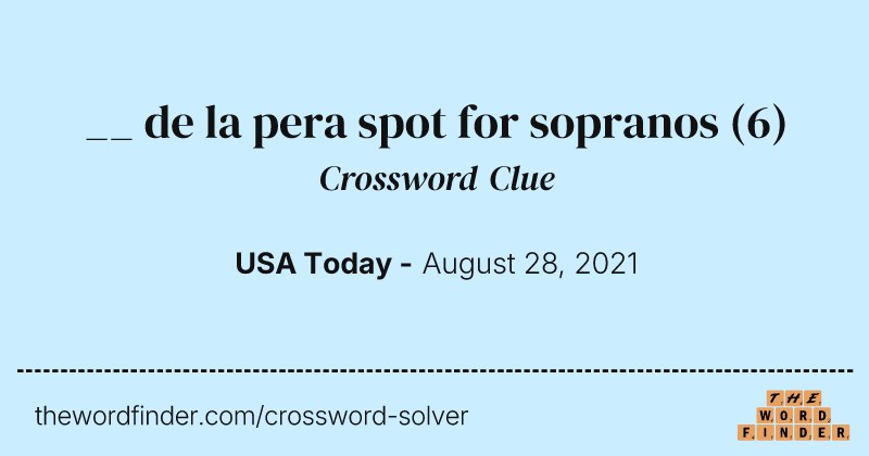 __ de la pera spot for sopranos crossword clue image