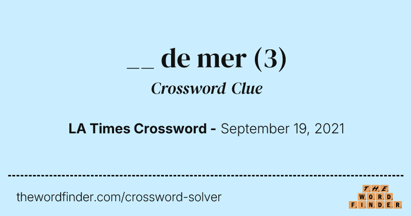 __ de mer crossword clue image