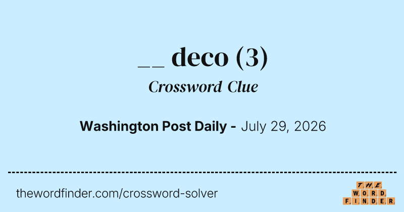 __ deco crossword clue image