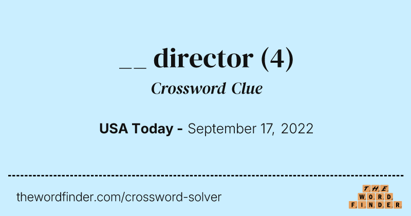 __ director crossword clue image