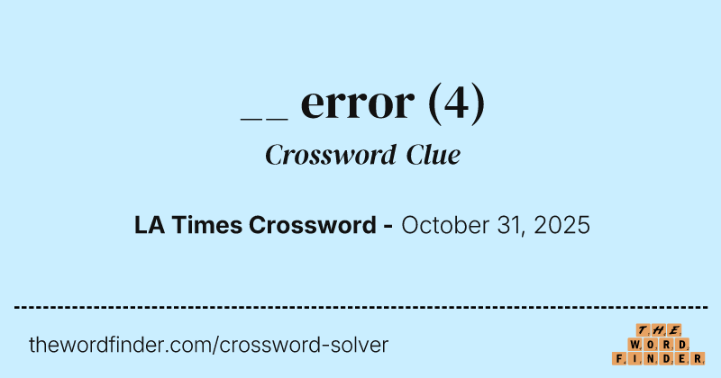 __ error crossword clue image
