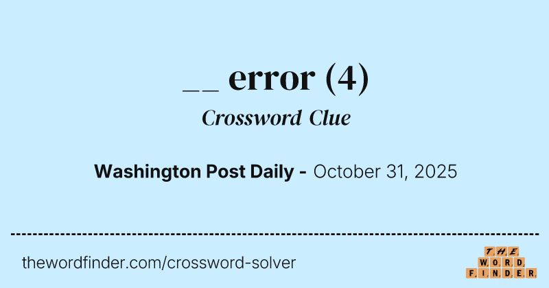__ error crossword clue image