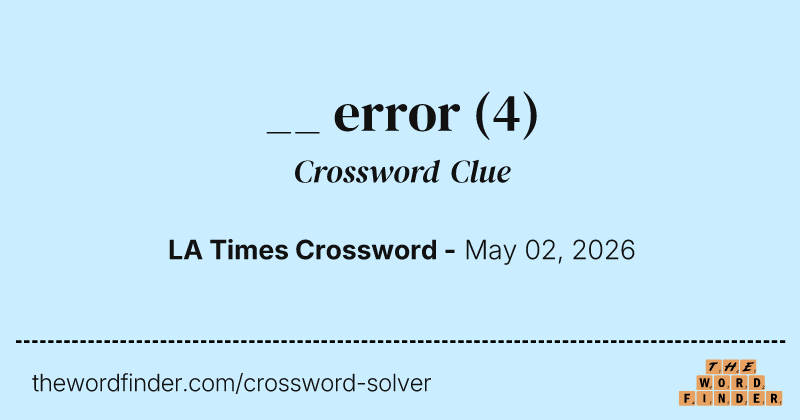 __ error crossword clue image
