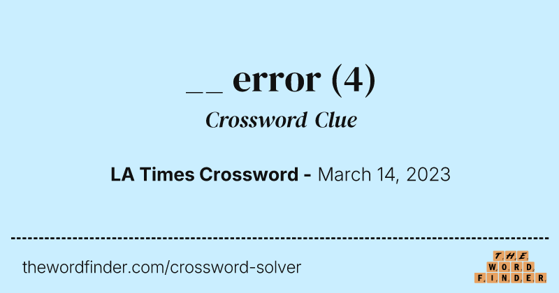 __ error crossword clue image