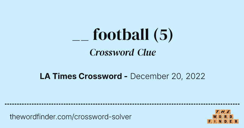 __ football crossword clue image