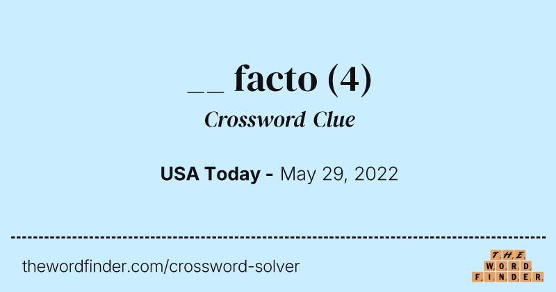 __ facto crossword clue image