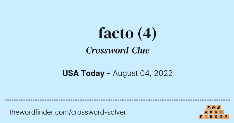 __ facto crossword clue image