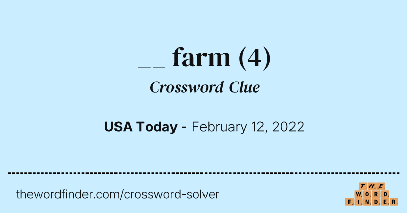 __ farm crossword clue image