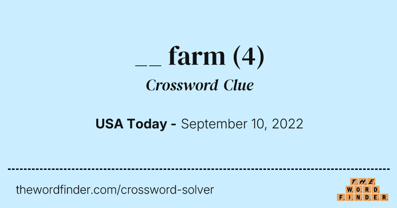 __ farm crossword clue image