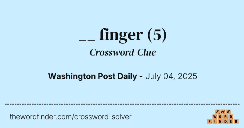 __ finger crossword clue image