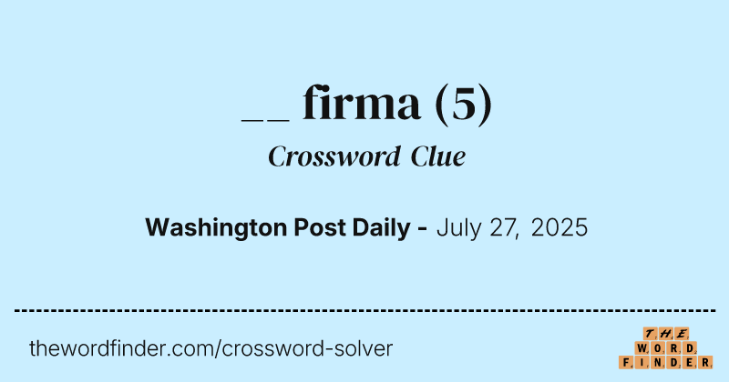 __ firma crossword clue image