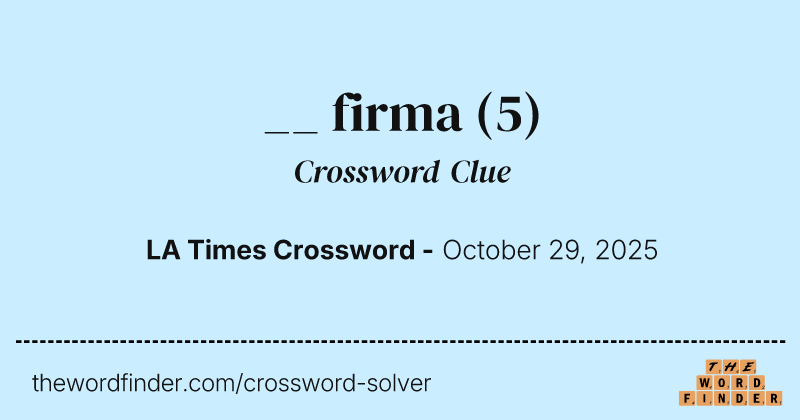 __ firma crossword clue image