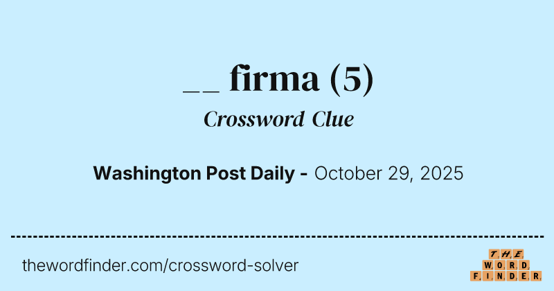 __ firma crossword clue image
