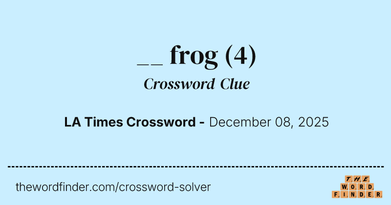 __ frog crossword clue image