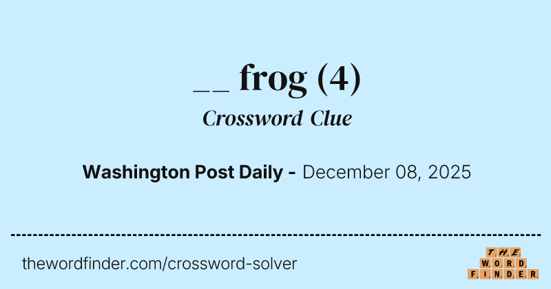 __ frog crossword clue image