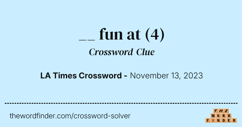 __ fun at crossword clue image