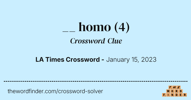 __ homo crossword clue image
