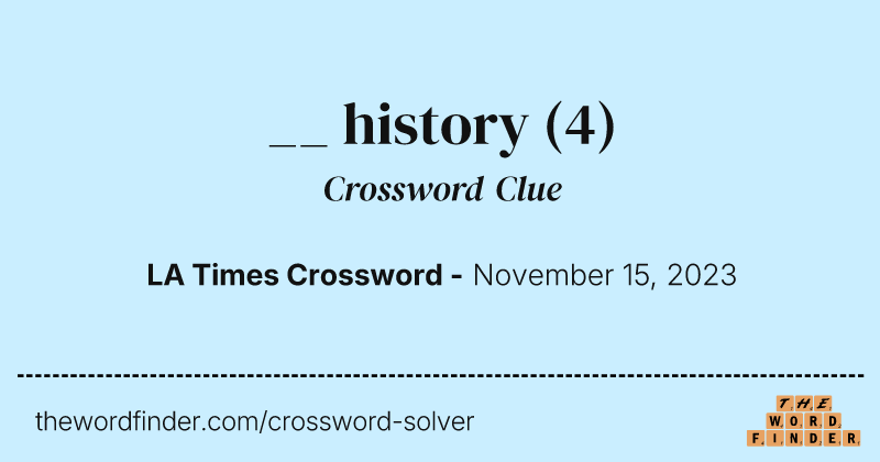 __ history crossword clue image