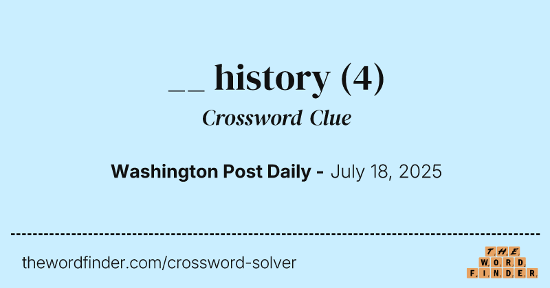 __ history crossword clue image