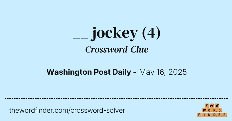 __ jockey crossword clue image