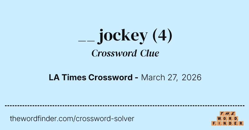 __ jockey crossword clue image