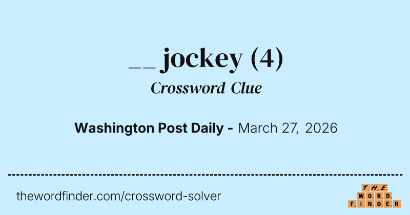 __ jockey crossword clue image
