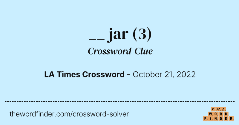 __ jar crossword clue image