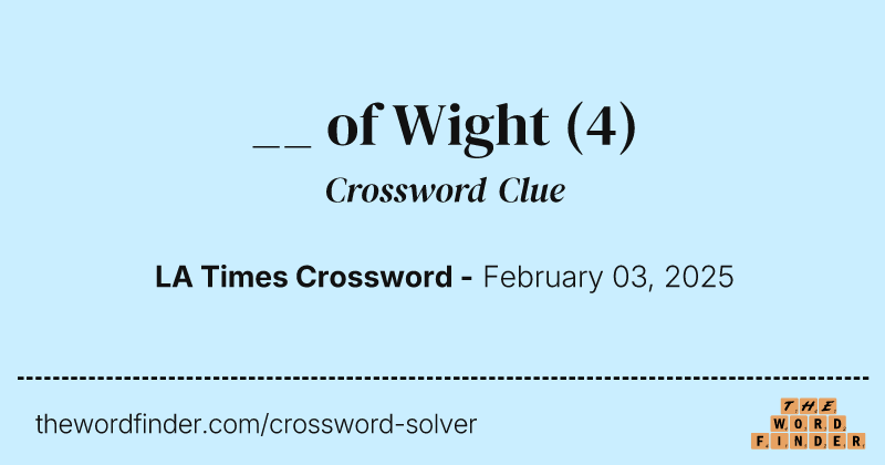 __ of Wight crossword clue image