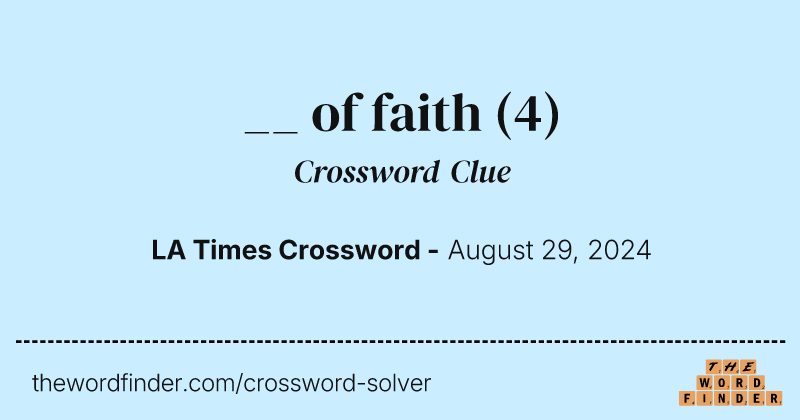 __ of faith crossword clue image