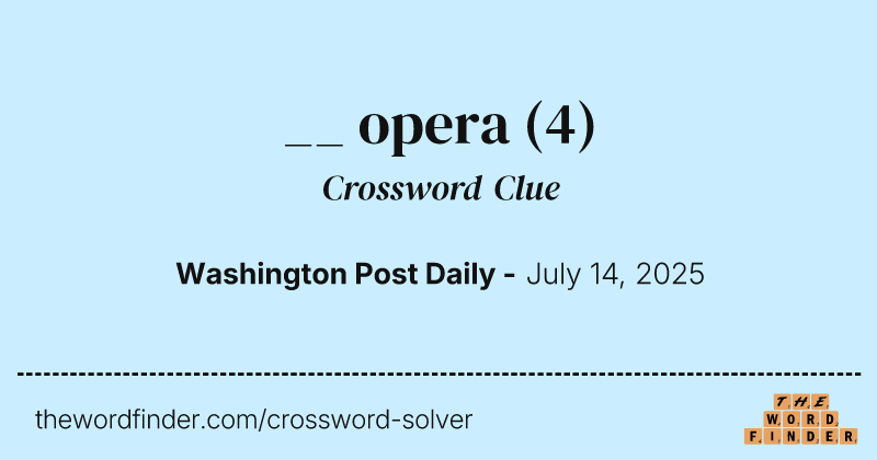 __ opera crossword clue image